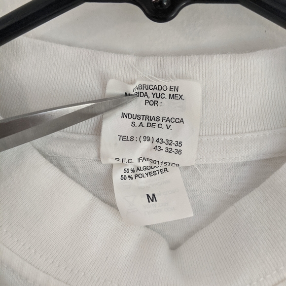 Vintage 90s Fish Folk Art Playa Del Carmen Mexico Cropped Tee - Picture 9 of 10